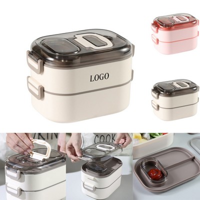 Double Compartment Plastic Lunch Box
