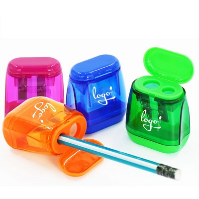 Dual-Hole Flip-Top Pencil Sharpener